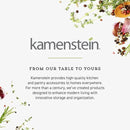 Kamenstein 20 Jar Revolving Countertop Spice Rack with Spices Included, FREE Spice Refills for 5 Years, Polished Stainless Steel with Black Caps, 30020 by CozyNest Decor