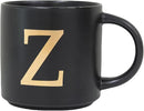COLLECTIVE HOME - Monogram Ceramic Mugs, 15 oz Golden Initial Black Coffee Cups, Elegant Alphabet Tea Mugs, Elegant Personalized Mug with Gift Box, Unique Mug with Double Side Capital Lette (Z) by CozyNest Decor