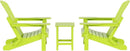 WO Home Furniture Adirondack Chairs Table Set of 3 PCS Outdoor Folding Chairs Side End Table Weather/UV Resistant for Lawn, Garden, Bon Fire, Balcony (Lime) by GreenHaven Gardens