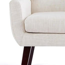 HUIMO Accent Chair Living Room Chair, Upholstered Button Tufted Armchair, Linen Fabric Sofa Chairs for Bedroom, Living Room, Mid-Century Modern Comfy Reading Chair (Beige) by CozyNest Decor