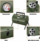 MAISON HUIS Adjustable Portable Charcoal Grill Multi-functional Metal Small BBQ Smoker with 9-Piece Stainless Steel Grill Tool Set for Outdoor Hiking Picnic (Green Kit) by GreenHaven Gardens