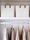 StorageWorks Storage Bins, Fabric Storage Bins for Shelves, Storage Baskets with Metal Frame, Closet Baskets and Bins with Handles, Beige, 2-Pack by CozyNest Decor