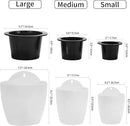 6 Pack White Hanging Planter Pots Self Watering Vertical Garden Wall Mount Window Hang Round Plastic Container Indoor Outdoor for Plants Flowers Succulent Kitchen Living Herbs Holder Decor(Large) by CozyNest Decor