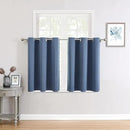 ChrisDowa Small Window Curtains for Kitchen and Bedroom - Grommet Short Thermal Insulated Room Darkening Curtains (2 Panels, Stone Blue, 52 x 36 Inch) by CozyNest Decor