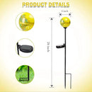 Solar Lights Outdoor Decorative Solar Outdoor Decorative Glass Ball Stakes Waterproof Garden Stake Glass LED Garden Globe Lights for Pathway Yard Lawn Decoration Yellow by CozyNest Decor