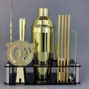 14-Piece Cocktail Shaker Set Bartender Kit with Black Stand, Bar Tool Set for Drink Mixing Bartending Kit Bar Sets Accessories: 750ml(25oz) Shaker, Jigger, Muddler, Cocktail Recipes (Gold) by CozyNest Decor