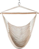 Lazy Daze Hammocks Chair Caribbean Hanging Rope Weaving Chair with 40" Hardwood Spreader Bar and Soft-Spun Cotton Rope for Indoor/Outdoor Backyard & Living Room, Max 300 LBS, Natural by GreenHaven Gardens