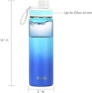 DRINCO Stainless Steel Water Bottle Spout Lid Vacuum Insulated Double Wall Water Bottle Wide Mouth (40oz 32oz 22oz 18oz 14oz) Leak Proof Keeps Cold or Hot (22 oz, 22oz Morning Sky Blue) by CozyNest Decor