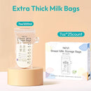 NCVI 25 Count Breastmilk Storage Bags Freezer for Baby, Breast Milk Feeding Bag with Temp-Sensing, Doubled-Sealed, Self Standing, Easy Pour Spout, BPA-Free, 7oz by TinyTreasures Baby Boutique