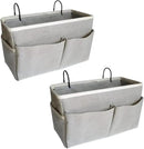2-Pack Bedside Caddy, Bedside Hanging Storage Organizer for College Dorm Beds, Bunk Beds and Hospital Beds Rails, The Hanging Basket Can be Placed Magazine, Books, Phones,kettle, Glasses (Grey) by CozyNest Decor