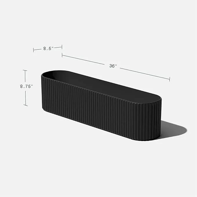 Veradek Demi Series Window Box Planter - Long Planter Box for Windowsill/Balcony | Durable Plastic-Stone Composite Material | Modern Décor for Flowers/Herbs, photo 2 of 9