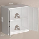 Wall Cabinet,Lockable Storage Cabinets with Adjustable Shelf,Locking Wall Storage Cabinet with Doors for Laundry Room,Home Office,White by CozyNest Decor