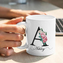 Personalized Monogrammed Mug for Women with Name and Initial - Custom Monogram Coffee Mugs - Initial Mugs - Mother's Day Gifts, Birthday Gift for Woman - Bridesmaid Mug by TinyTreasures Baby Boutique