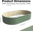 5x3x1ft Oval Galvanized Raised Garden Bed Outdoor 9-in-1 Large Metal Modular Planter Box Raised Beds for Gardening,Vegetables,Fruits,Flowers & Herbs (Green) by GreenHaven Gardens