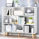 IOTXY Wooden Open Shelf Bookcase - 3-Tier Floor Standing Display Cabinet Rack with Legs, 8 Cubes Bookshelf, Warm White by CozyNest Decor