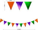Halloween Party Decorations Metallic Fabric Green Orange Purple Triangle Pennant Banner Flag Bunting for Trick or Treat Spooky Hey Boo Happy Halloween Holiday Birthday Baby Shower Party Supplies by GreenHaven Gardens