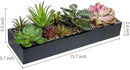 MyGift Artificial Assorted Succulent Arrangement in Rectangular Black Wood Planter Box, Fake Plant Decor by CozyNest Decor