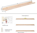 AZSKY 48 Inch Long Narrow Floating Shelves for Wall Storage Rustic Natural Wood Wall Shelf for Wall Décor Wall Bookshelf for Kids Room Picture Ledge Shelf a Set of 3 by TinyTreasures Baby Boutique