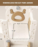 XJD 7 in 1 Toddler Slide, Kids Indoor Slide for Toddlers 1-3, New Upgrade with Golf, Basketball Hoop for Indoor Outdoor Playset,Toddler Playground (White Brown) by TinyTreasures Baby Boutique