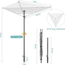 APEXCHASER Clothes Drying Rack, Outdoor Umbrella Drying Rack, Rotary Metal Drying Rack Clothing Foldable, 3-Arms Umbrella Clothesline with 98ft, Steel Frame, Backyard by TinyTreasures Baby Boutique