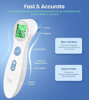 Forehead Thermometer for Adults and Kids, Digital Touchless Thermometer for Baby, Infants and Toddlers, 3 Color Fever Alarm, 1s Fast Accurate Reading, Non Contact by TinyTreasures Baby Boutique