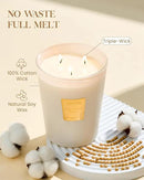 M&SENSE Puffy Cloud Dream Scented Candle, 35 OZ Extra Large 3 Wick Natural Soy Wax Candles 150 Hours Long Lasting Slow Burning, Candles Gift for Spring Home Decor by CozyNest Decor