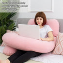 AS AWESLING 60in Full Body Pillow | Nursing, Maternity and Pregnancy Pillow | Extra Large U Shape Pillows with Detachable Side, Separate Support Pillow and Removable Cover Velvet (Light Pink) by TinyTreasures Baby Boutique