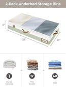 StorageWorks Large Under Bed Storage Containers with Handles and Label Holder, 2 Pack Ultra-thick Fabric Underbed Bins, Closet Organizer for Clothes, Blankets, Sweater by CozyNest Decor