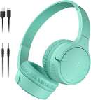 Belkin SoundForm Mini - Wireless Bluetooth Headphones for Kids with 30H Battery Life, 85dB Safe Volume Limit, Built-in Microphone - Kids On-Ear Earphones for iPhone, iPad, Fire Tablet & More - Mint by TinyTreasures Baby Boutique