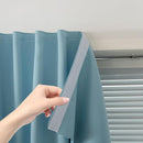Self Adhesive Curtains, Black Out Shade for Window, Blackout Fabric Temporary Window Coverings Easy to Hang Curtains No Rod Needed, Use for Bedroom, Room, Kitchen, 35" W X 79" L, Lake Blue, 1 Panel by TinyTreasures Baby Boutique