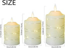 Battery Operated Flameless LED Candles: with Embedded String Lights, 3 Pack Flickering Electric Candle with 10-Key Remote Control for Seasonal Festival Celebration Real Wax(Batteries not Included) by GreenHaven Gardens