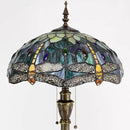 Tiffany Floor Lamp Stained Glass Lamp Standing Reading Light 16x16x70 Inch for Living Room (Amber Yellow Dragonfly) by CozyNest Decor