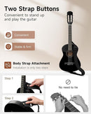 Moukey 30" Acoustic Guitar for Beginners Kids Youth 1/4 Size Dreadnought Guitarra Acustica Kit with Chord Poster, Gig Bag, Tuner, Picks, Nylon Strings, Capo, Strap - Black by TinyTreasures Baby Boutique
