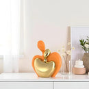 XMGZQ Orange and Gold Ceramic Couple Figurines Home Decor,Wedding Engagement Romantic Gift for Husband Wife,Large Male and Female Love Statue Valentine's Day Birthday,Abstract Hugging Couple by CozyNest Decor