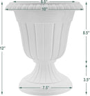 PL20WW Indoor/Outdoor Classic Traditional Plastic Urn Planter, Whitewash, 10" x 12", White Wash by GreenHaven Gardens