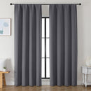 Simplebrand Ava Grey Blackout Curtains for Bedroom 90 Inches Long 2 Panels Set, Solid Privacy Energy Saving Living Room Window Treatment Curtains Blackout Drapes, W50 x L90 Inch, Grey by TinyTreasures Baby Boutique