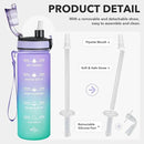 Enerbone Water Bottle, Leakproof BPA & Toxic Free, Motivational Water Bottle with Times to Drink and Straw, Fitness Sports Water Bottle with Strap for Office, Gym, Outdoor Sports by CozyNest Decor