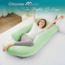 Sasttie Pregnancy Pillows for Sleeping, Jumbo U Shaped Cooling Full Body Pillow with Removable Cover, Pregnant Women Must Haves, Maternity Essential, Light Green by TinyTreasures Baby Boutique