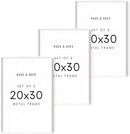 HAUS AND HUES 20x30 White Metal Picture Frames - Features Premium Aluminum, Vertical & Horizontal Hang, Shatterproof Plexiglass - Perfect for Home, Room, Office (20x30 in, White, Set of 3) by CozyNest Decor