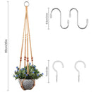 Macrame Plant Hanger for 5 to 10 Inch Plant Pots, Set of 2 Indoor Handmade 35 Inch Woven Rope Hanger Kits with Hooks and Wood Beads, Hanging Planter Basket Holder for Boho Home Decor (Brown, 2 Pack) by GreenHaven Gardens