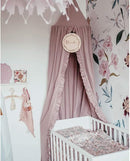 Bed Canopy with Frills Reading Nook Game Tent for Kids Boho Hanging Net Play Room Decor(Dusty Rose) by TinyTreasures Baby Boutique
