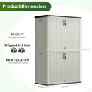 Greesum Outdoor Storage Shed Without Divider, 45 cu.ft Outdoor Waterproof Storage Cabinet for Garden Tools, Pool Storage, Garbage Cans, Beige by GreenHaven Gardens