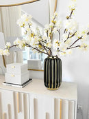 Briful Gold Plated Lantern Ceramic Vase Home Decor Creative Design Porcelain Decorative Flower Vase 11.02'' Black Ceramic Vases for Wedding Anniversary Decoration by GreenHaven Gardens