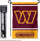 WinCraft Washington Commanders Garden Flag and Flagpole Mount by GreenHaven Gardens