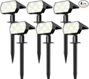 NYMPHY Solar Lights Outdoor Waterproof IP68, 56 LED 3 Lighting Modes Solar Powered Garden Yard Spot Solar Lights for Outside Landscape- 6 Pack (Cool White) by GreenHaven Gardens