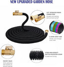 J&B XpandaHose 75ft Expandable Garden Hose with Holder - Heavy Duty Superior Strength 3750D - 4 -Layer Latex Core - Extra Strong Brass Connectors and 10 Spray Nozzle w/Storage Bag (Black 75) by GreenHaven Gardens