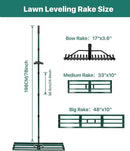 Lawn Leveling Rake 33x10'', Yard Leveling Rake with 78'' Back-Saving Adjustable Handle, Stainless Steel Lawn Leveler Tool with 17'' Tines Head for Garden, Backyard, Farm, Golf Course by GreenHaven Gardens