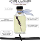 LOVSPA Reed Diffuser Set, Lavender & Black Amber Scented Oil Diffuser with Sticks, Home Fragrance Accessories for Bathroom Shelf Decor, Aroma Diffusers for Home or Office Desk, USA Made by CozyNest Decor