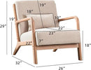 INZOY Mid Century Modern Accent Chair with Wood Frame, Upholstered Living Room Chairs with Waist Cushion, Reading Armchair for Bedroom Sunroom (Beige) by CozyNest Decor