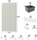 48x24 inch Gray Metal Pegboard Kit for Wall Organization with Hooks, Pegboard Bins, and Utility Tools Storage Board, Efficient Tool Organizer Peg Board by GreenHaven Gardens